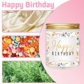 Happy Birthday Candle - Vanilla Cream Birthday Candle, Unique Birthday Gifts for Women - 7oz Scented Candle with Sprinkles, Birthday Gifts for Men/Best Friend