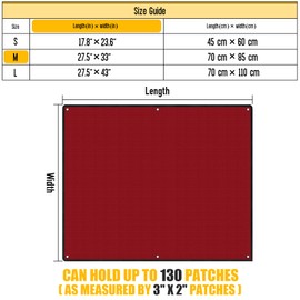 bvya Tactical Board Patch Organizer Holder Display with Loop Surface, Steel Ring for Morale Uniform Hook and Loop Emblems, 1 Flag Patch Included (Red, Medium: 33" x 27.5"/85 CM x 70CM)