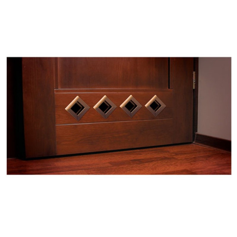 Door Air Vent Grille 45x45mm Two Sided BROWN Ventilation Cover