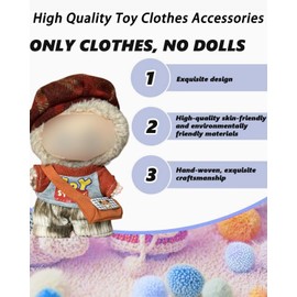 JEXOWIQ Kleidung für Puppe,17cm Niedliche Mini Plüsch Puppen Kleidung Outfit nur Bekleidungs zubehör,für L-b-b-3.0 Puppen Kleidung DIY Kinder Geschenke,ohne Puppe(C)