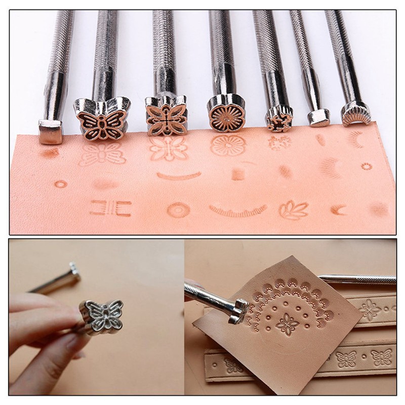 20Pcs Leather Stamping Tools Different Patterns High Hardness Anti Rust