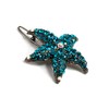 Double Accent Hair Jewelry Austrian Rhinestone Starfish Barrette Teal