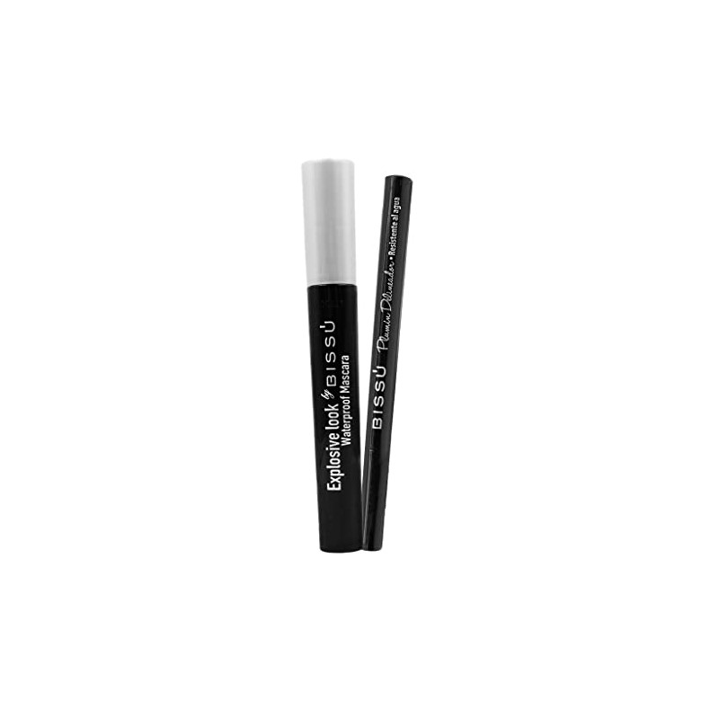 Bissú Máscara de Pestañas Waterproof y Plumín Delineador Negro