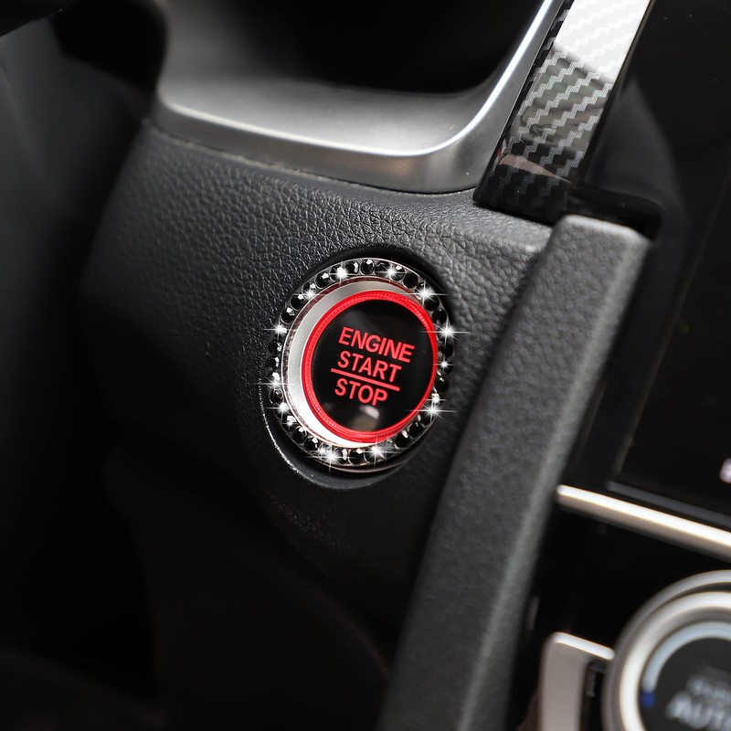 WINKA Car Engine Start Stop Button Cover Bling Accessories for