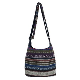 Sunsa Damen Umhängetasche. Hobo Tasche aus gewebter Baumwolle mit verstellbare Henkel. Crossbody Schultertasche mit Streifen Design. Geschenkideen für Frauen…