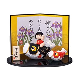 Yakusigama 5676 Nishikisai Koinobori Kintaro with Scarlet Carp (5676) Festival Lucky Celebration Figurine Interior