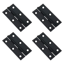 Mcredy 2.5" Cabinet Hinges Black Brass Door Hinges with Screws Box Butt Hinge Cabinet Hardware for Garages Kitchens Bathroom, 4 Packs