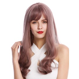 WIG ME UP - D048-612 Women's Long Straight Curly Lace Pony Dark Pastel Pink