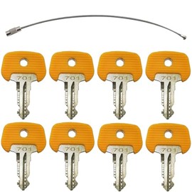 8PCS Ignition Keys 701, 28520480 – Compatible with Jungheinrich, Komatsu, BT, TCM, MIC Forklifts & Pallet Trucks – Replacement for Heavy Equipment