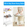 Volnamal Diaper Caddy Organizer, 3-Tier Movable Diaper Cart with Wheels,