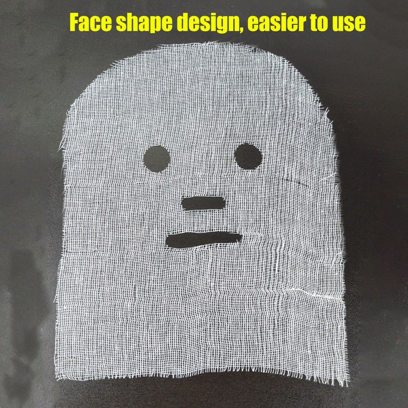 100pcs Gauze Facial Mask Soft DIY Disposable Pre Cut White