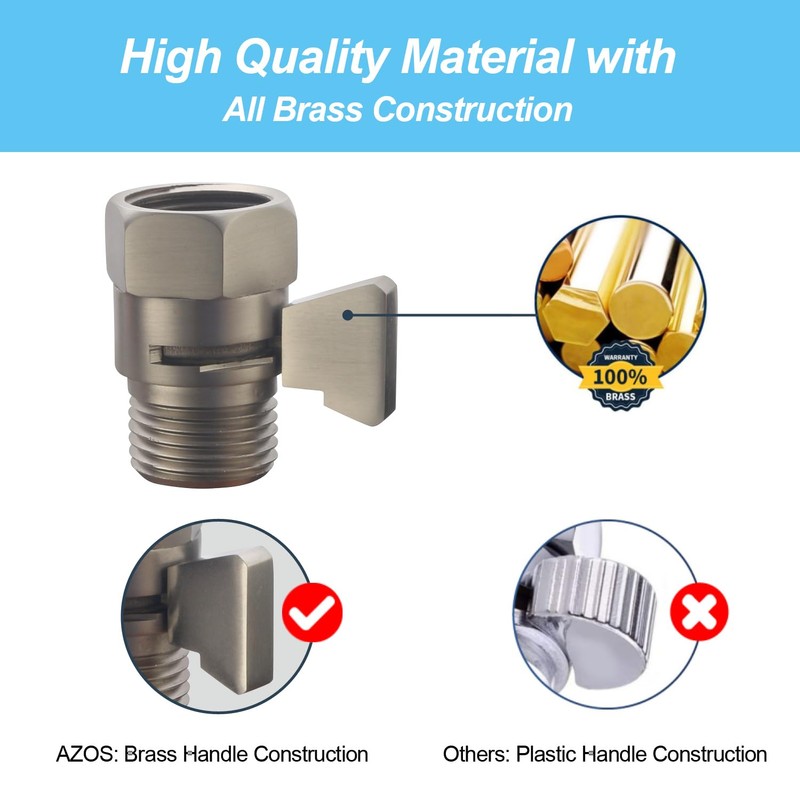 AZOS Water Flow Control Valves G1/2 Pressure Regulator, Brass Shower