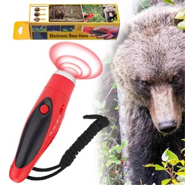 JIUSAIRUI 120dB Electronic Bear Horn to Scare Bears- Loud Air Horn for Safety Hiking Camping Emergency Whistle Can Replace Bear Bell