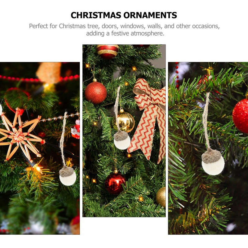 DOITOOL 10pcs Christmas Pine Cone Hanging Ornaments Felt Reusable Tree