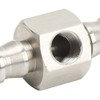 Fuel Line T Fitting Adapter 304 Stainless Steel Pressure Gauge