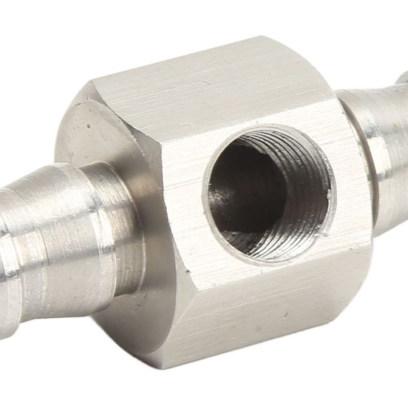 Fuel Line T Fitting Adapter 304 Stainless Steel Pressure Gauge