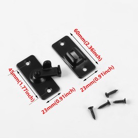 90 Degree Right Angle Door Lock，304 Stainless Steel Sliding Door Latch Matte Black, Barn Door Lock Hasp Latch Clasp Lock Pocket Door Locks and Latches（Brand：PINGPINGXIE）