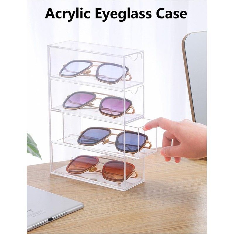 AOTOPYU Glasses Storage Box, Makeup Organizer, Makeup Organiser, Makeup Organiser,