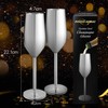 FOOLS ALIBAI 2 Pack Stainless Steel Champagne Glasses, 8oz Stemmed