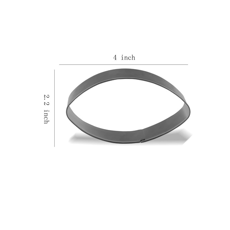 Keewah Football Cookie Cutter, 4 x 2.2 inch, Stainless Steel