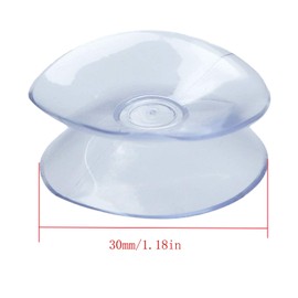 RLECS 12pcs Double Sided Suction Cups Sucker Pads for Glass, 1.18 Inch Transparent Blue PVC Plastic Small Suction Cup Without Trace