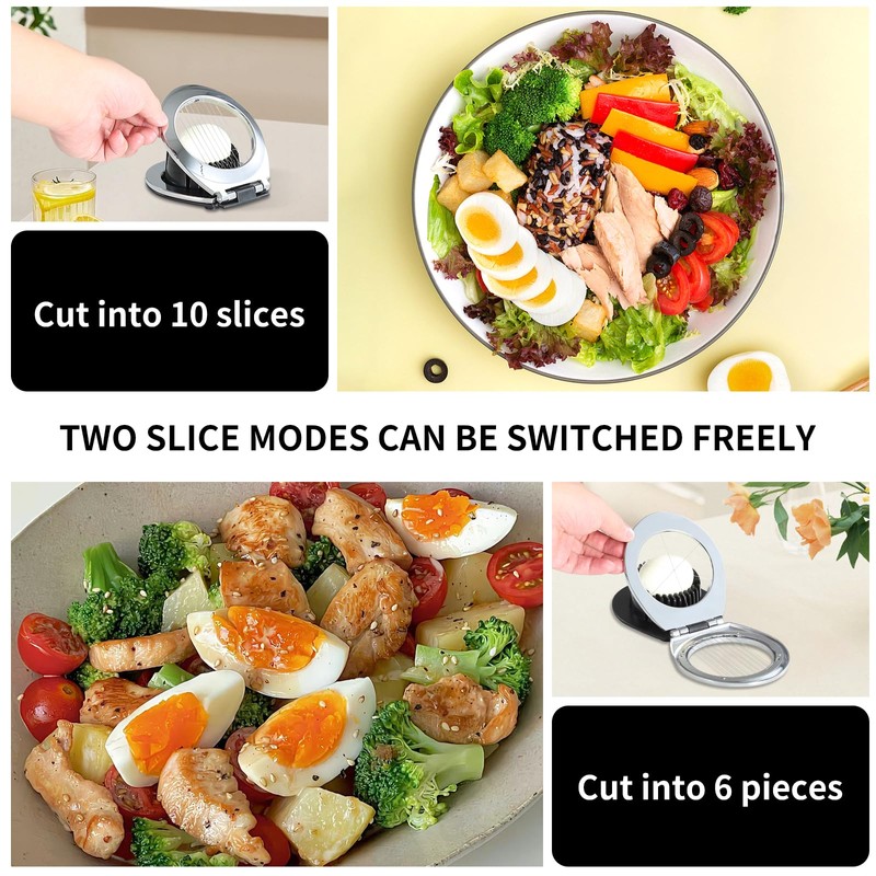 Stainless steel egg slicer, egg slicer - practical 2-in-1 egg