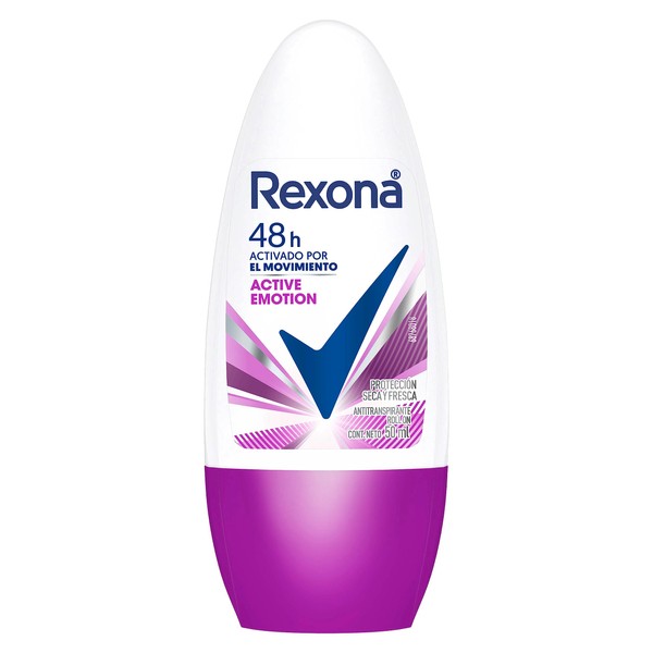 Rexona Active Emotion Desodorante Antitranspirante para Mujer en Roll On Protección en Días Estresantes 50 mL