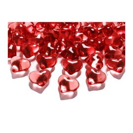30 red large decorative hearts, luminous acrylic decorative stones, approx. 2 cm x 2 cm, dew drops, table decoration, wedding, engagement, christening Partyloon