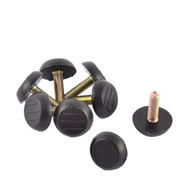 16-Pack Antrader Home Metal Adjustable M6 x 18mm Threaded Stem Furniture Table Desk Glide Leg Leveler Leveling Foot Adjuster Pad 23mm Base Diameter