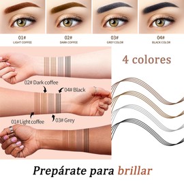 Ceja Microblading 3D(4 PCS)，Tatuaje Lápiz 4 Tenedor Tip，Magic Lápiz de cejas，a prueba de agua Microblading Lápiz de cejas，4-Tipped Precise Brow Pen，de larga duración Natural Fine Stroke Eyebrow Pen