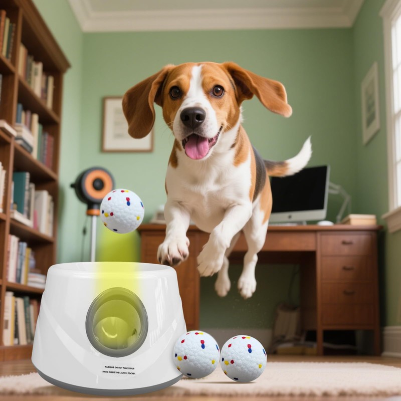ZAPELL Automatic Ball Launcher for Dogs with 6 ETPU Balls,