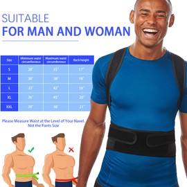 OKCMTR Posture Corrector for Women and Men Full Back Brace Lumbar Support Adjustable Shoulder Posture Support for Relief And Improve Posture For Neck, HunchBack And Shoulder(X-Large)