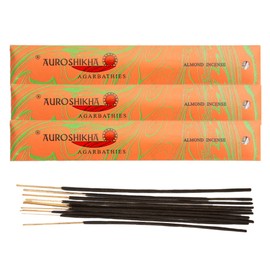 Auroshikha Agarbathies Marbling ~ Almond ~ Incense Sticks (3 Pack - Total 30 gram)