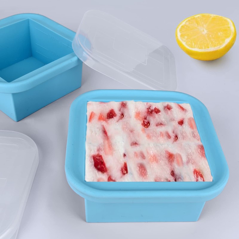 Kinggrand Kitchen 2 Cup Silicone Freezer Trays with Lid 4