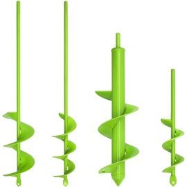 TCBWFY 4 Pack Garden Auger Spiral Drill Bits – Heavy Duty Steel,Corrosion Resistant – Perfect for Post Holes,Earth & Lawn Augering,Planting Bulbs & Trees