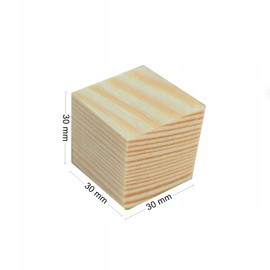 Wooden World 5 x Cubes Raw wooden dices art craft wood shape square - 30 mm