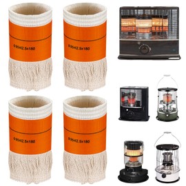 Pack of 4 Wick for Petroleum Stove for Indoor Spaces, Replacement Wick for Petroleum Heater, Efficient Kerosene Wick, Fibreglass Round Cotton Wick, Outdoor Camping Kerosene Wick for Camping Tent