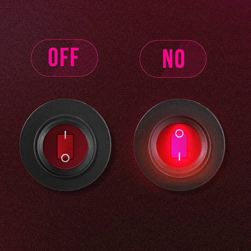 Gebildet Waterproof Red LED Rocker Toggle Switch with Round Shell