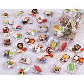 Shokuiku Erasers, Japanese Food Culture Edition, 60 Piece Assorted Set