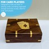 Thorness Elegant Black Wooden Playing Card Box with Brass Accents