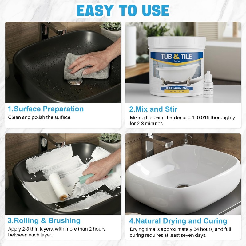 NZDWZDN White Tub and Tile Paint, 17.6oz Tub and Tile