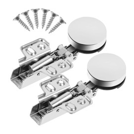 Housoutil 2Pcs Hydraulic Glass Door Hinge Adjustable Inner Hinge for Wardrobe and Cabinet High Load Bearing Easy Installation Anti-Rust Suitable for Glass Doors