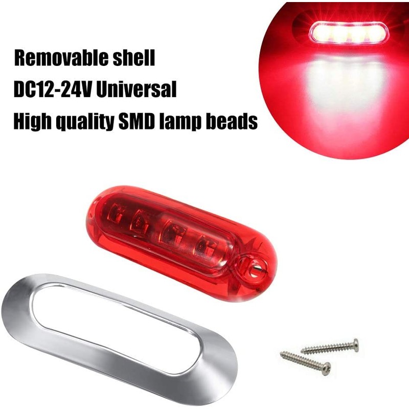 AOXLFU 20PCS Red 12-24V LED Trailer Lights Side Marker Lights