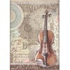 Stamperia Rice Paper-Passion Violin, Pastel Tones, A4