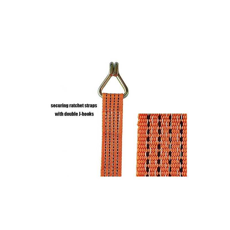 AA Products Heavy Duty Securing Ratchet Straps with Double J-hooks