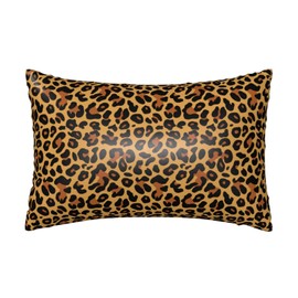 Silk Like Pillowcase for Hair and Skin Abstract Brown Leopard 1 Pack Satin Pillowcase with Hidden Zipper Soft Breathable Smooth Cooling Pillow Cover Standard Size for Bedroom Sofa 20”x26”
