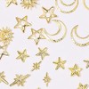 3D Sun Moon Stars Nail Charms, 12 Grids/Box Star Nail
