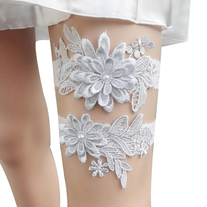 Carufin Bridal Wedding Garter Lace Garter Elastic Leg Ring Flower