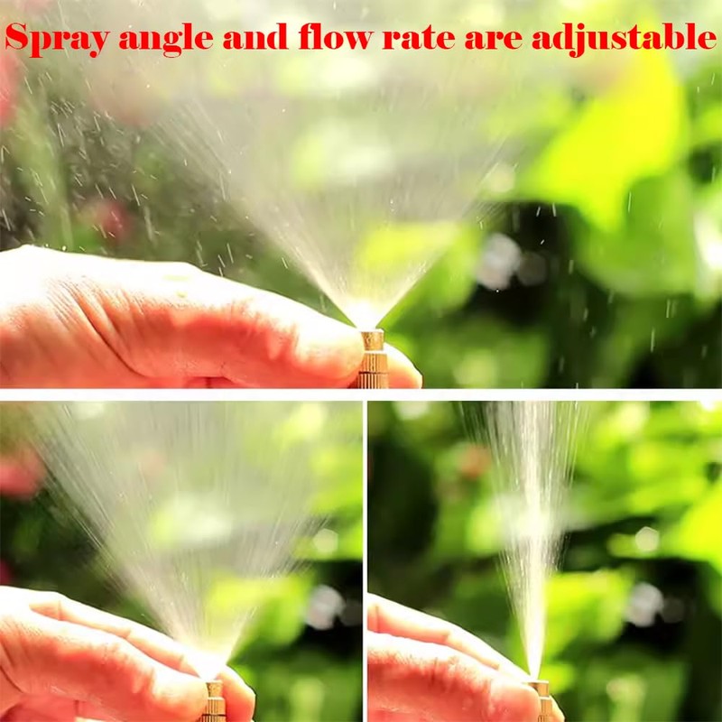 CESFONJER Irrigation Spray Nozzles, 8Pcs Brass Misting Nozzle Connect 10mm