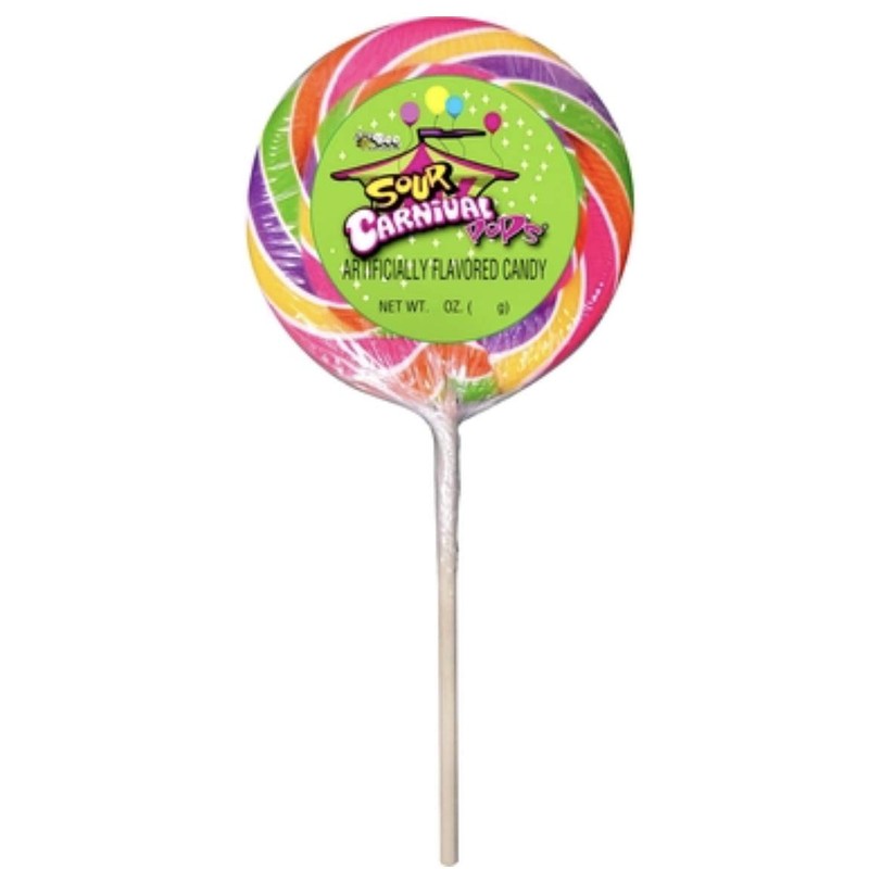 Giant Sour Apple Carnival Swirl Lollipops 4.25 oz. (120g) (Pack